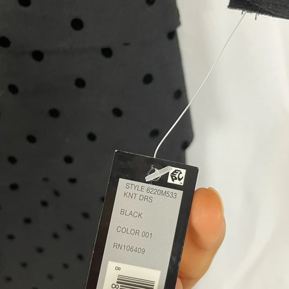 NWT $148 Tahari Women's Black Polka Dot Layered Dress Size 4 - Picture 4 of 8